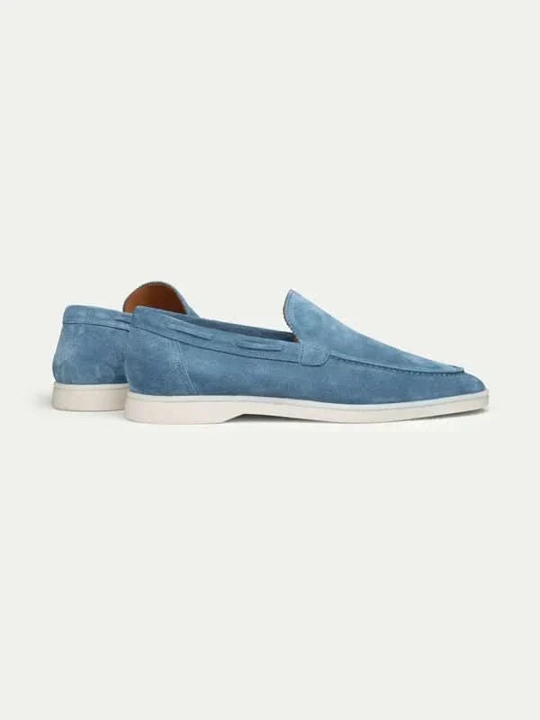 NOVOROPA Mocassino in Camoscio Sfoderato Blu Oceano