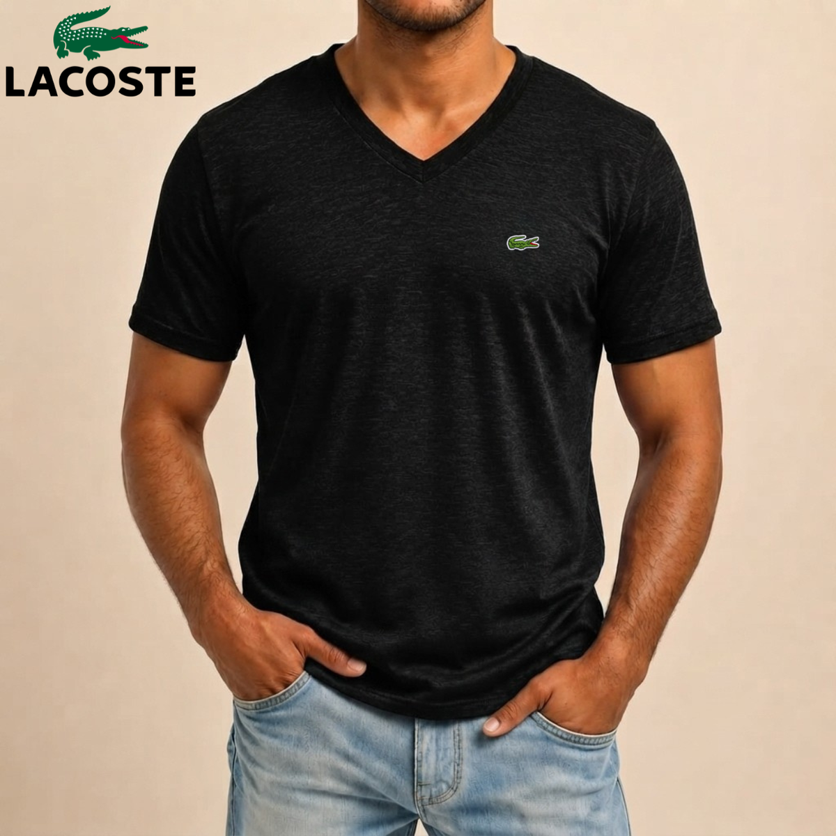 Klassisk T-shirt med V-hals