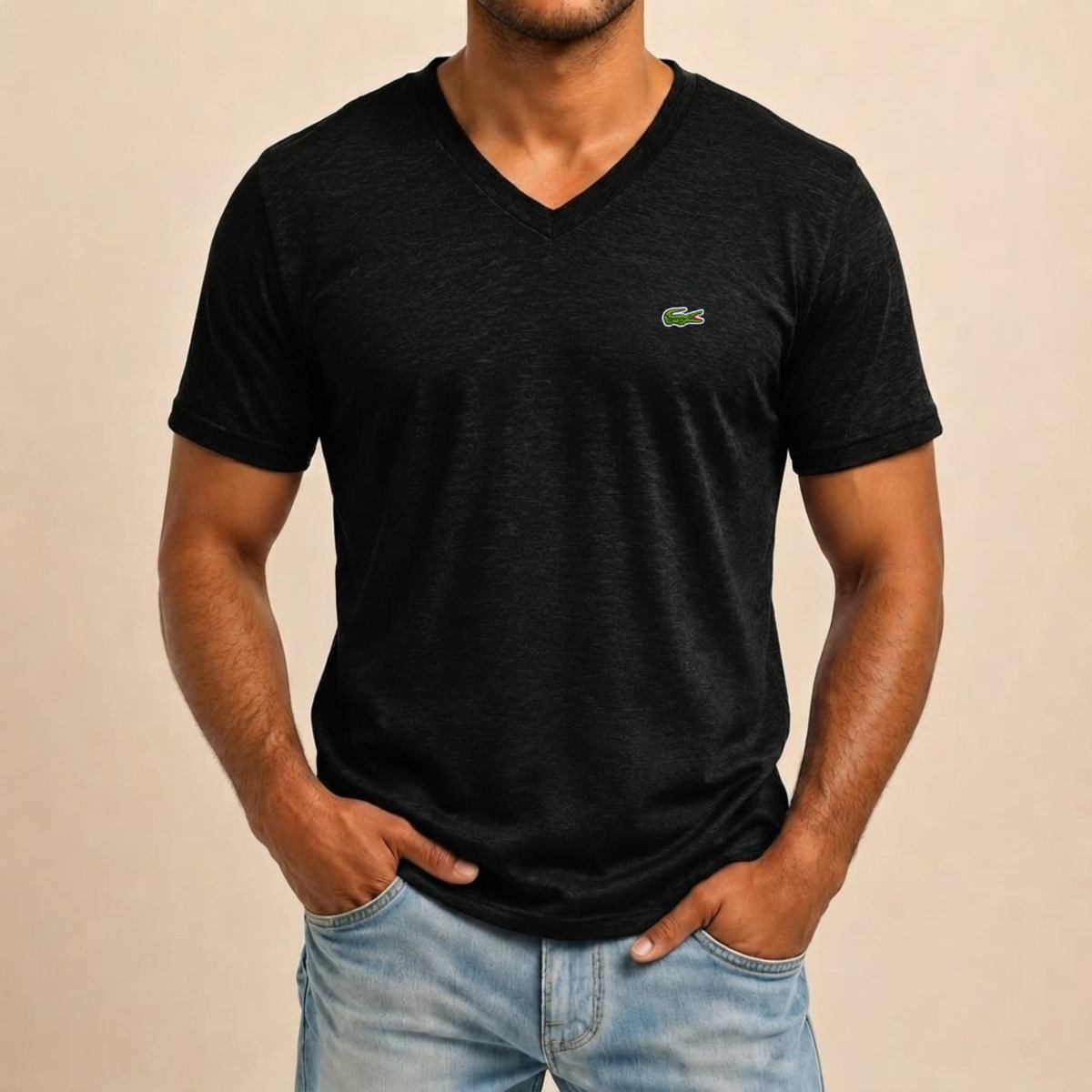 Klassisk T-shirt med V-hals