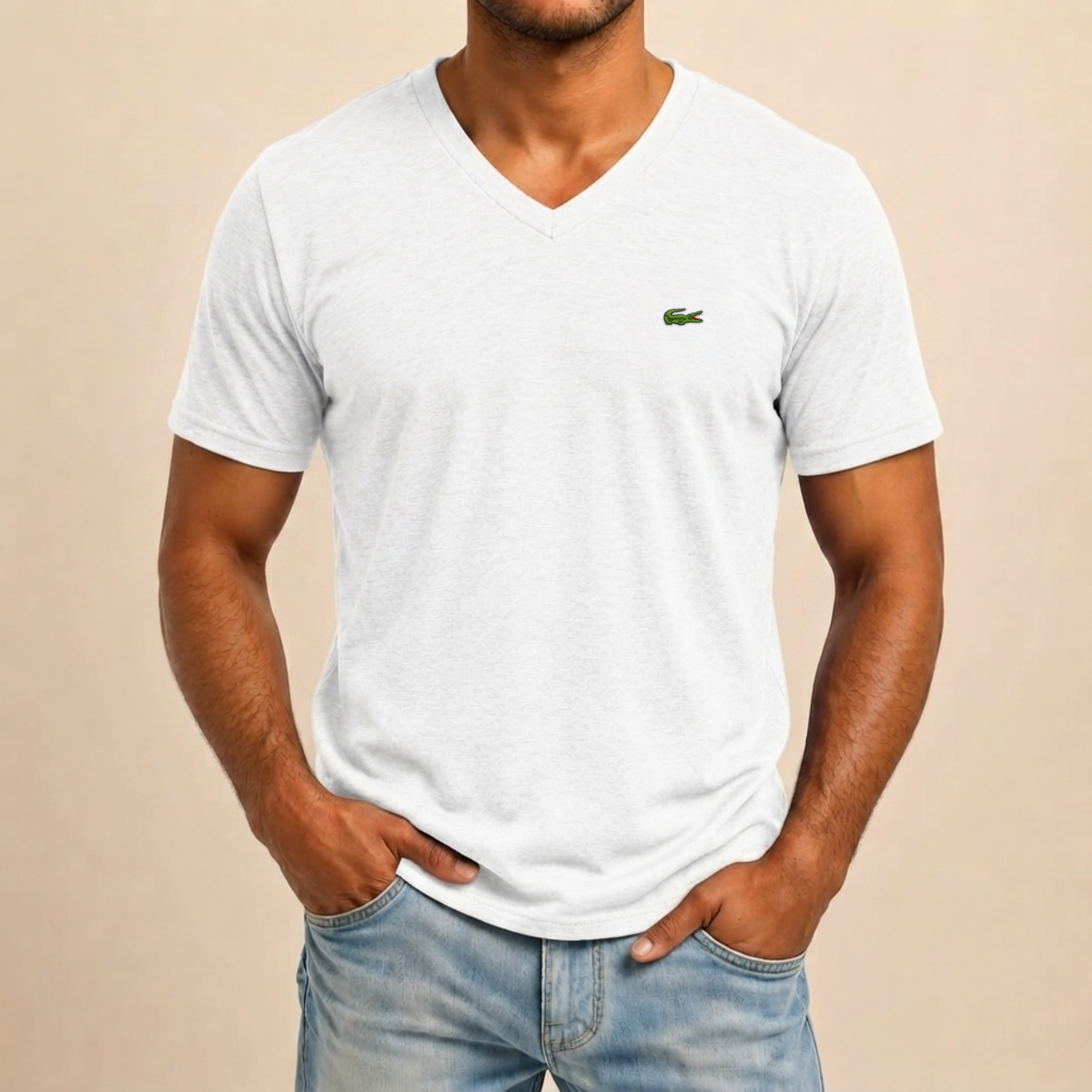 Klassisk T-shirt med V-hals