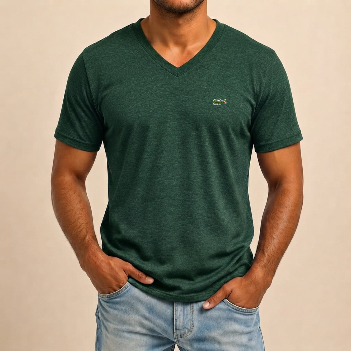Klassisk T-shirt med V-hals
