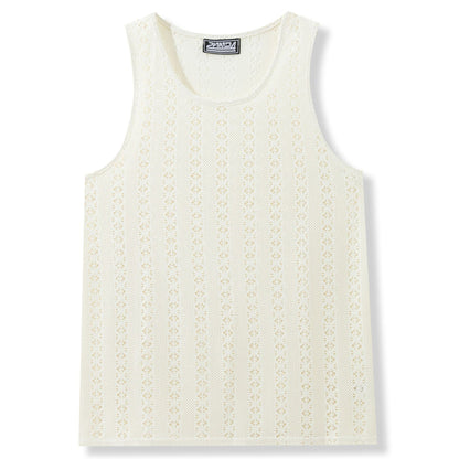 Ensfarvet tanktop i polyester til afslappet street-stil - 4