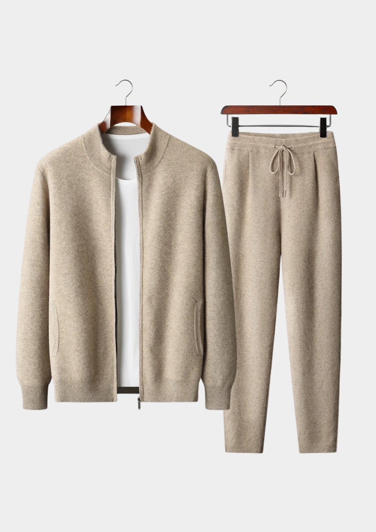 NOVOROPA Completo Denis Cardigan con Zip in Cashmere