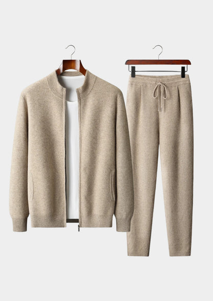 NOVOROPA Completo Denis Cardigan con Zip in Cashmere