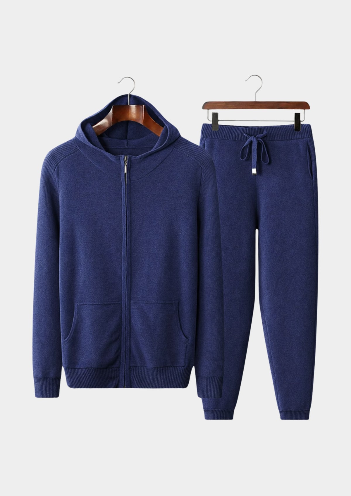 NOVOROPA Completo Kilian con Cappuccio in Cashmere Blu Navy