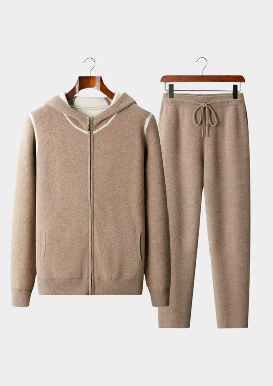 NOVOROPA Completo Milano con Cappuccio in Cashmere Beige