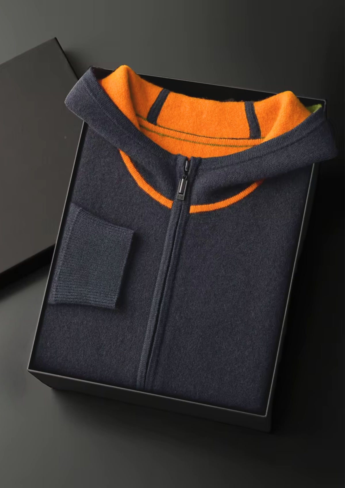 NOVOROPA Completo Milano con Cappuccio in Cashmere Grigio Scuro
