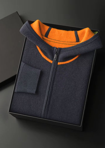 NOVOROPA Completo Milano con Cappuccio in Cashmere Grigio Scuro