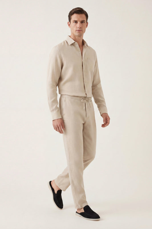 NOVOROPA Completo Bellagio Camicia e Pantaloni in Lino