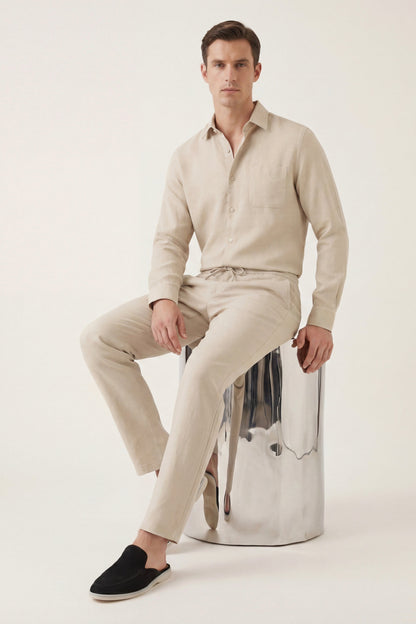 NOVOROPA Completo Bellagio Camicia e Pantaloni in Lino