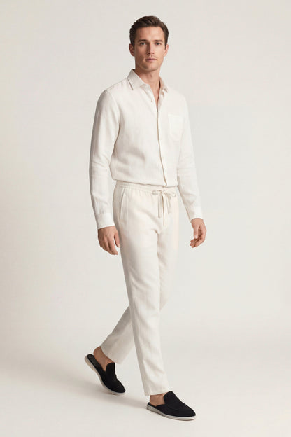 NOVOROPA Completo Bellagio Camicia e Pantaloni in Lino
