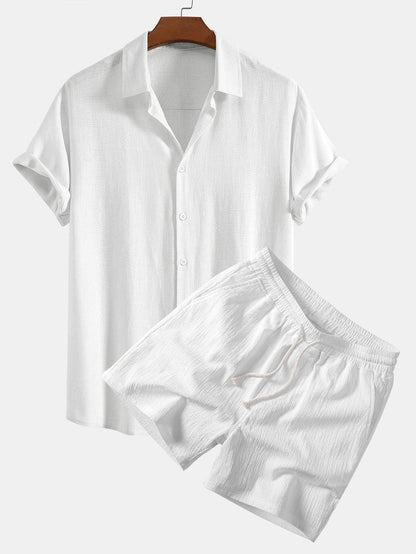 NOVOROPA Completo Miami Camicia e Shorts in Misto Lino