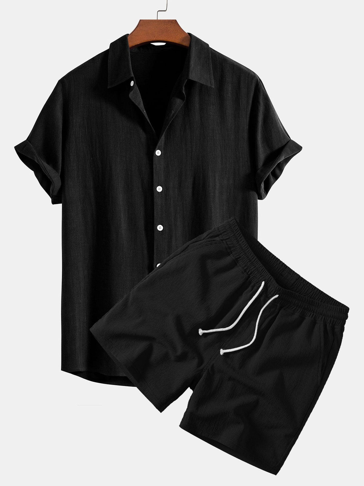 NOVOROPA Completo Miami Camicia e Shorts in Misto Lino