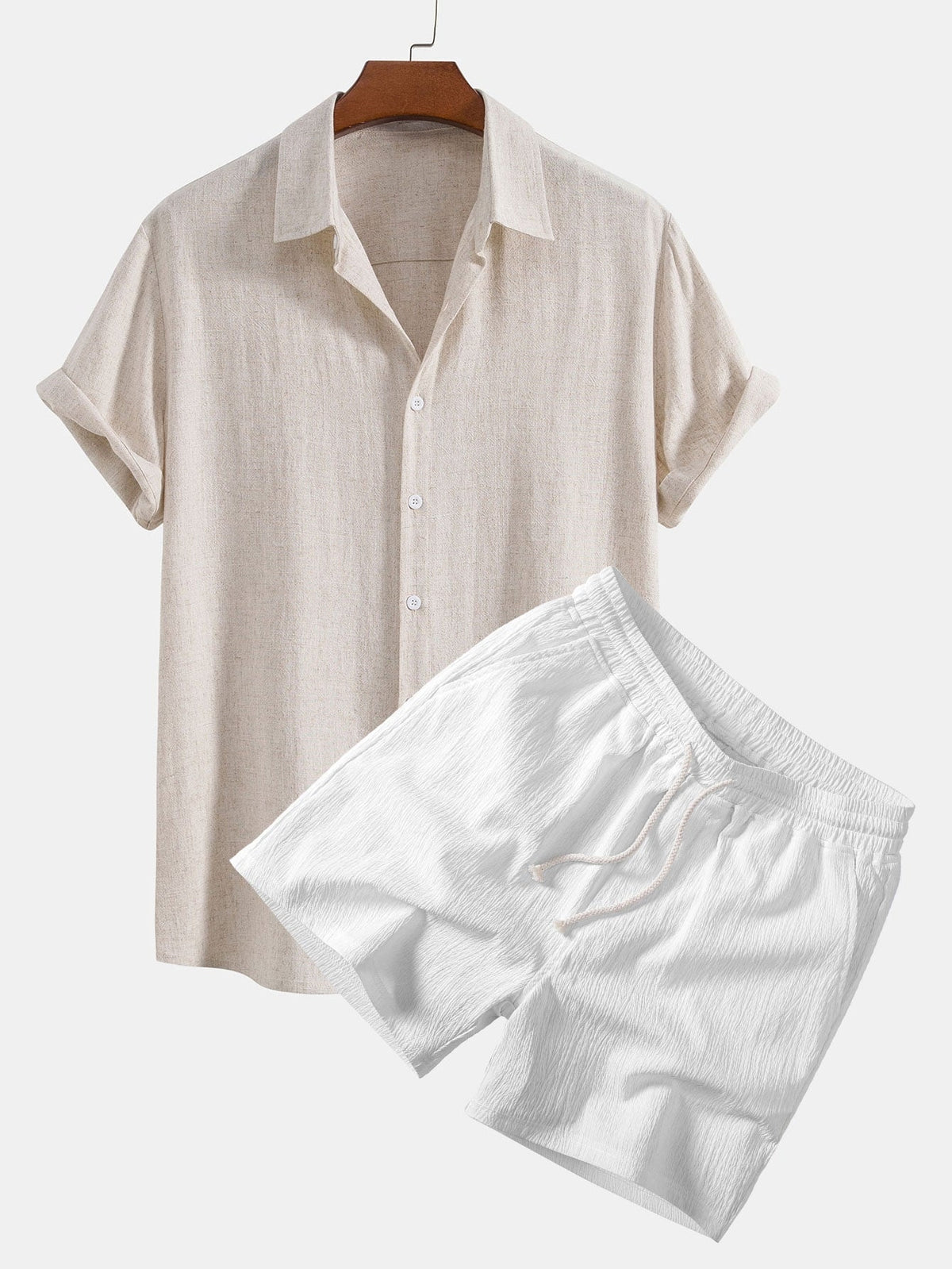 NOVOROPA Completo Miami Camicia e Shorts in Misto Lino