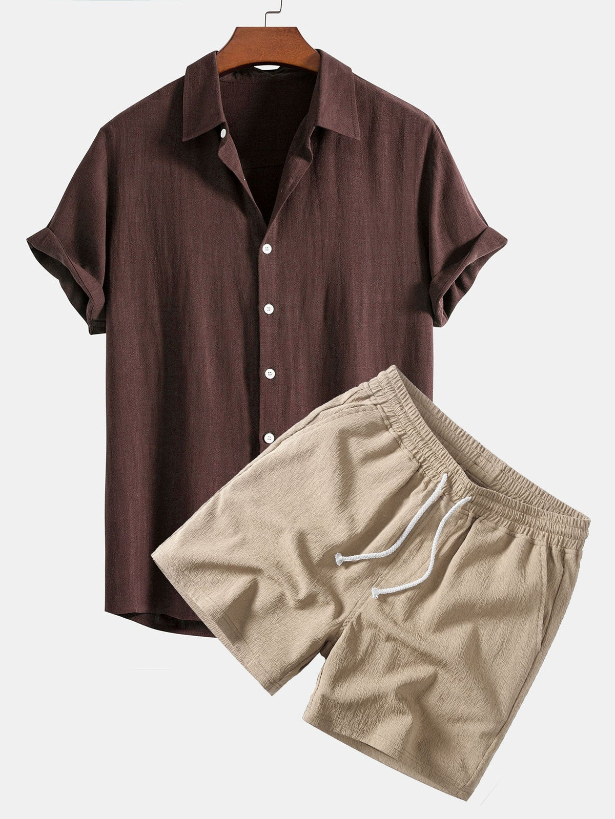 NOVOROPA Completo Miami Camicia e Shorts in Misto Lino