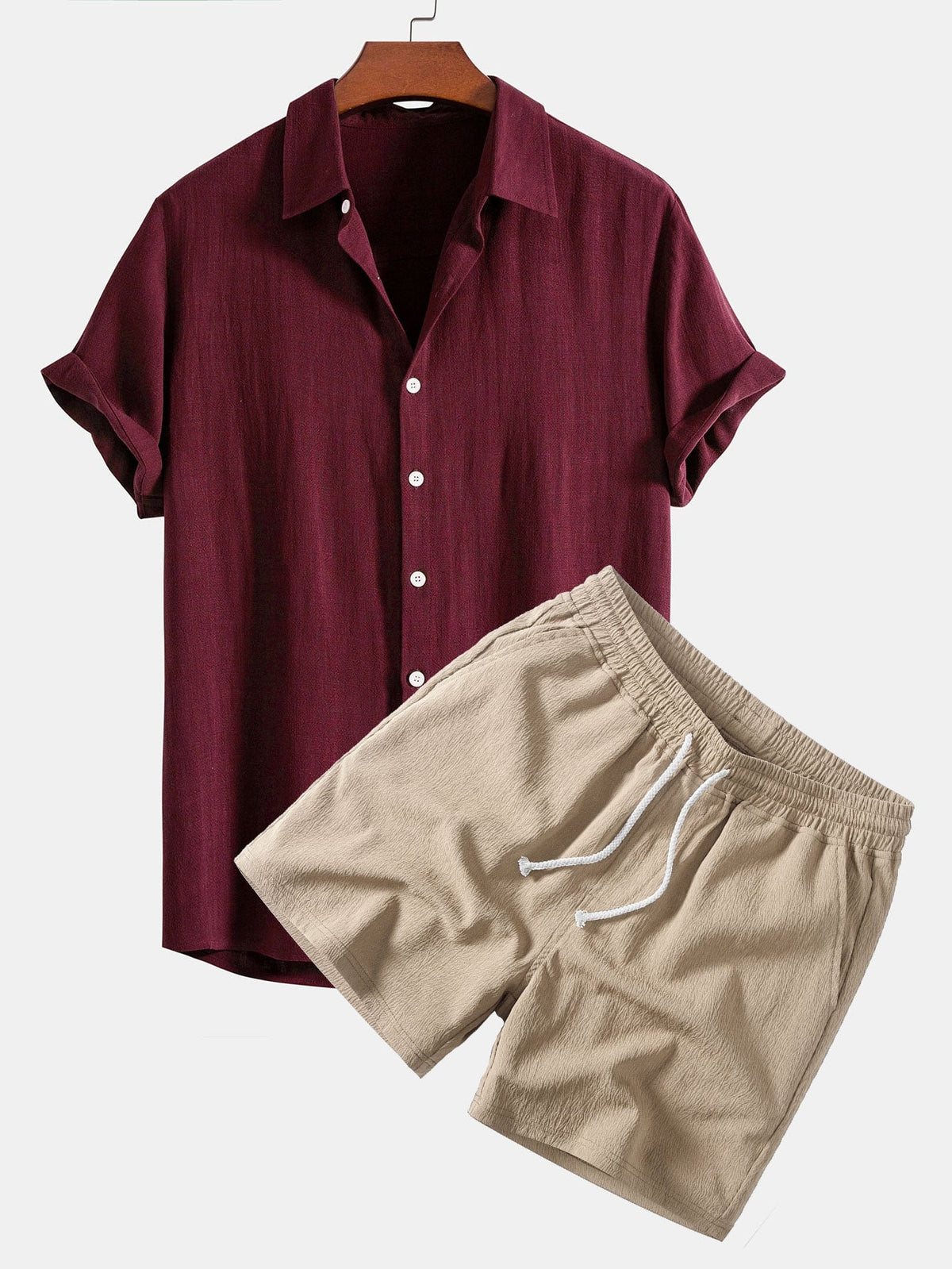 NOVOROPA Completo Miami Camicia e Shorts in Misto Lino