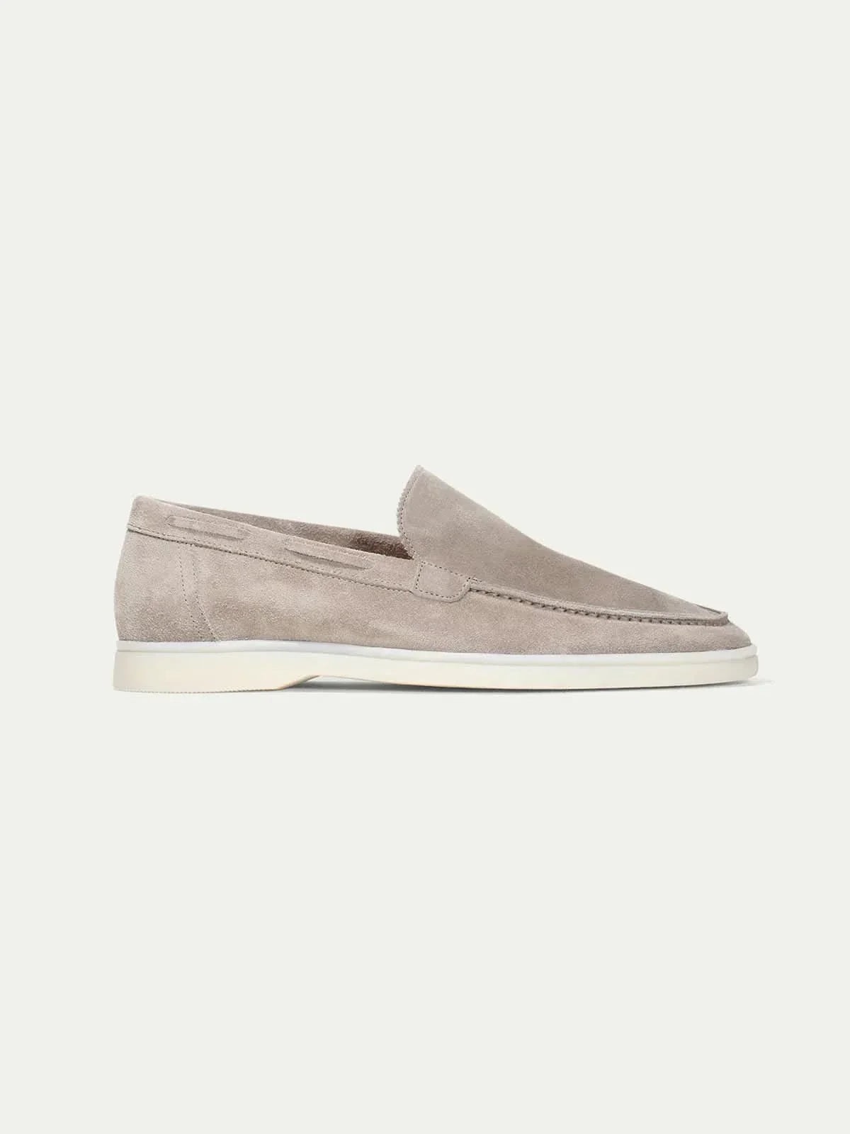 NOVOROPA Mocassino in Camoscio Sfoderato Grigio Chiaro