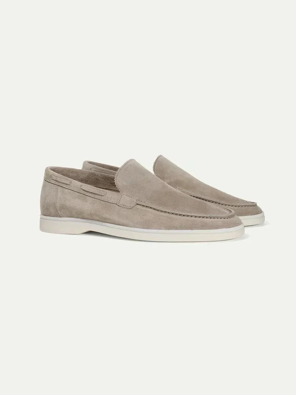 NOVOROPA Mocassino in Camoscio Sfoderato Grigio Chiaro