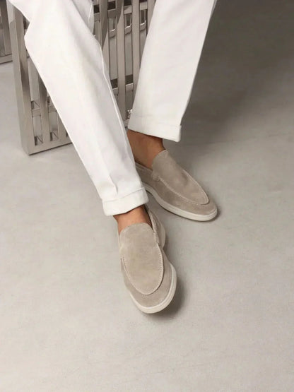 NOVOROPA Mocassino in Camoscio Sfoderato Grigio Chiaro