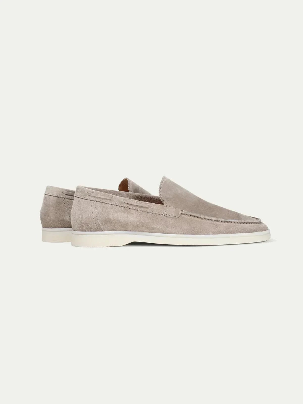 NOVOROPA Mocassino in Camoscio Sfoderato Grigio Chiaro