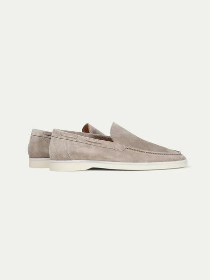 NOVOROPA Mocassino in Camoscio Sfoderato Grigio Chiaro