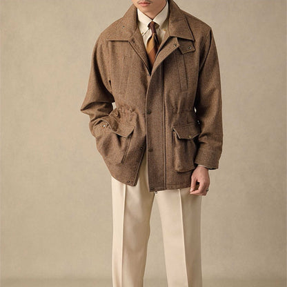 Varm lang herre uldfrakke i koreansk casual stil - 2