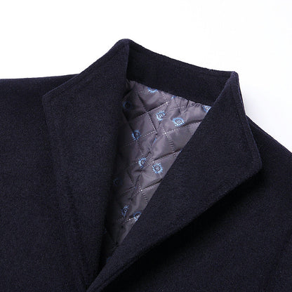 Vinterfrakke i uld med høj krave og slim fit design - 2